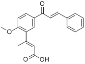 (E,E)-3-(2-Methoxy-5-(1-oxo-3-phenyl-2-propenyl)phenyl)-2-butenoic aci d CAS#: 82885-73-2