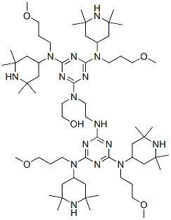 Ethanol, 2-[[4,6-bis[(3-methoxypropyl)(2,2,6,6-tetramethyl-4-piperidinyl)amino]-1,3,5-triazin-2-yl][2-[[4,6-bis[(3-methoxypropyl)(2,2,6,6-tetramethyl-4-piperidinyl)amino]-1,3,5-triazin-2-yl]amino]ethyl]amino]- CAS#: 85567-20-0