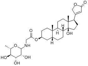 Glycine, N-(6-deoxy-L-mannosyl)-, 3-ester with 3-beta,14-dihydroxy-5-b eta-card-20(22)-enolide CAS#: 81072-29-9