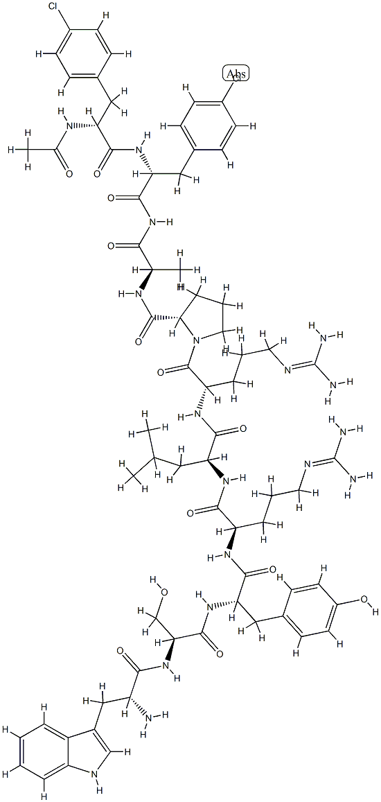 LHRH, N-Ac-(4-Cl-Phe)(1,2)-Trp(3)-Arg(6)-AlaNH2(10)- CAS#: 81608-49-3