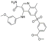 Methyl 3-(3-carbaMoyl-4-(3-MethoxyphenylaMino)-8-Methylquinolin-6-ylsulfonyl)benzoate CAS#: 801311-24-0
