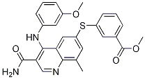 Methyl 3-(3-carbaMoyl-4-(3-MethoxyphenylaMino)-8-Methylquinolin-6-ylthio)benzoate CAS#: 801316-10-9