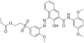 N-(2,5-dimethoxyphenyl)-3-hydroxy-4-[[2-methoxy-5-[[2-(1-oxopropoxy)ethyl]sulphonyl]phenyl]azo]naphthalene-2-carboxamide CAS#: 85959-36-0