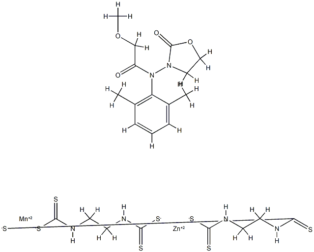 N-(2,6-dimethylphenyl)-2-methoxy-N-(2-oxooxazolidin-3-yl)acetamide: ma nganese(+2) cation: [2-(sulfidocarbothioylamino)ethylamino]methanedith ioate: zinc(+2) cation CAS#: 88566-76-1