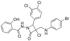 N-[3-[[(4-bromophenyl)amino]methyl]-3-chloro-2-(3,4-dichlorophenyl)-4- oxo-azetidin-1-yl]-2-hydroxy-benzamide CAS#: 87454-49-7