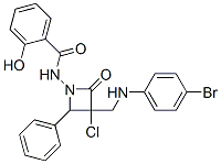 N-[3-[[(4-bromophenyl)amino]methyl]-3-chloro-2-oxo-4-phenyl-azetidin-1 -yl]-2-hydroxy-benzamide CAS#: 87443-96-7