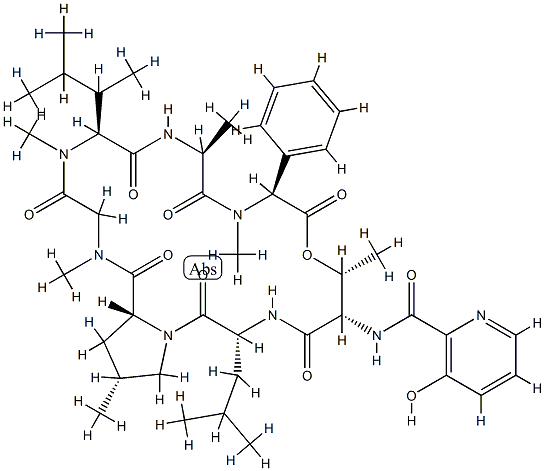 N-(3-Hydroxy-2-pyridinylcarbonyl)-cyclo[L-Thr*-D-Leu-[(4R)-4-methyl-D-Pro-]Sar-N-methyl-2-(1,2-dimethylpropyl)-L-Gly-L-Ala-N-methyl-L-phenyl Gly-] CAS#: 81720-11-8