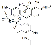 N-[4-[(4-Amino-3-sulfonatophenyl)(4-ethylamino-3-methyl-5-sodiosulfophenyl)methylene]-2-sodiosulfo-2,5-cyclohexadien-1-ylidene]aminium CAS#: 8017-21-8