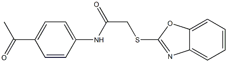 N-(4-acetylphenyl)-2-(1,3-benzoxazol-2-ylsulfanyl)acetamide CAS#: 86109-49-1