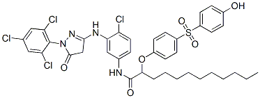 N-[4-chloro-3-[[4,5-dihydro-5-oxo-1-(2,4,6-trichlorophenyl)-1H-pyrazol-3-yl]amino]phenyl]-2-[4-[(4-hydroxyphenyl)sulphonyl]phenoxy]dodecanamide CAS#: 87001-12-5