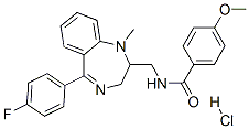 N-[[6-(4-fluorophenyl)-2-methyl-2,5-diazabicyclo[5.4.0]undeca-5,7,9,11 -tetraen-3-yl]methyl]-4-methoxy-benzamide hydrochloride CAS#: 83736-75-8