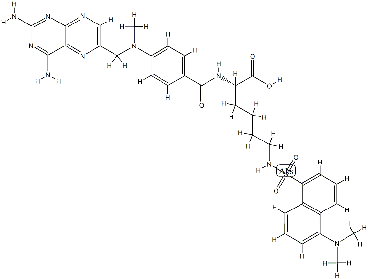 N(alpha)-(4-amino-4-deoxy-N(10)-methylpteroyl)-N-(epsilon)-(5-(N,N-dimethylamino)-1-naphthalenesulfonyl)lysine CAS#: 83416-29-9