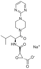 Oxiranecarboxylic acid, 3-(((3-methyl-1-((4-(2-pyrimidinyl)-1-piperazi nyl)carbonyl)butyl)amino)carbonyl)-, monosodium salt, (2R-(2-alpha,3-b eta(S*)))- CAS#: 84518-85-4