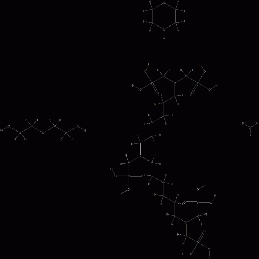 Phosphonic acid, [[(phosphonomethyl)imino] bis[6,1-hexanediylnitrilobis(methylene)]]tetrakis -, reaction products with ammonia-diethylene glycol reaction product morpholine derivs. residues CAS#: 87396-22-3