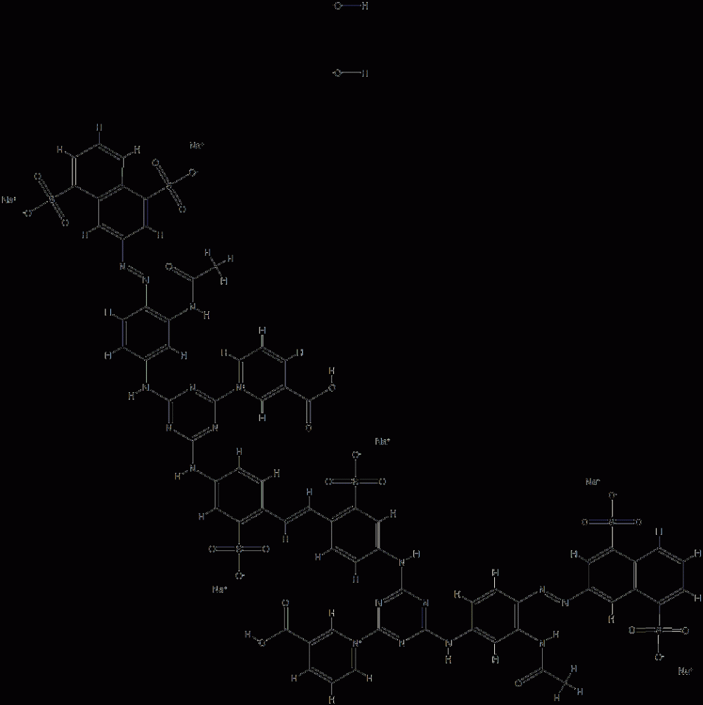 Pyridinium, 1,1'-[1,2-ethenediylbis[(3-sulfo-4,1-phenylene) imino [6-[[3-(acetylamino)-4-[(4,8-disulfo-2-naphthalenyl)azo]phenyl]amino]-1,3,5-triazine-4,2-diyl]]]bis[3-carboxy-, dihydroxide, hexasodium salt CAS#: 86422-61-9