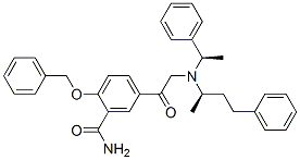 [R-(R*,R*)]-2-(benzyloxy)-5-[[(1-methyl-3-phenylpropyl)(1-phenylethyl)amino]acetyl]benzamide CAS#: 84963-37-1