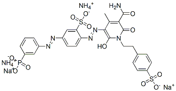 ammonium sodium 2-[[5-carbamoyl-1,6-dihydro-2-hydroxy-4-methyl-6-oxo-1-[2-(4-sulphonatophenyl)ethyl]-3-pyridyl]azo]-5-[(3-phosphonophenyl)azo]benzenesulphonate CAS#: 85068-60-6