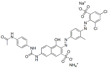 ammonium sodium 7-[[[[4-acetamidophenyl]amino]carbonyl]amino]-3-[[4-[(2,4-dichloro-6-sulphonatophenyl)azo]-m-tolyl]azo]-4-hydroxynaphthalene-2-sulphonate CAS#: 84100-87-8