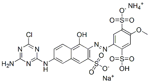 ammonium sodium hydrogen -2-[[6-[(4-amino-6-chloro-1,3,5-triazin-2-yl)amino]-1-hydroxy-3-sulphonato-2-naphthyl]azo]-5-methoxybenzene-1,4-disulphonate CAS#: 83400-03-7