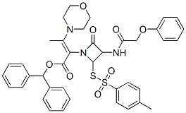 benzhydryl alpha-(1-morpholinoethylidene)-4-oxo-3-[(phenoxyacetyl)amino]-2-[[(p-tolyl)sulphonyl]thio]azetidine-1-acetate CAS#: 84803-54-3