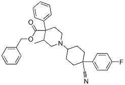 benzyl 1-[4-cyano-4-(4-fluorophenyl)cyclohexyl]-3-methyl-4-phenylpiperidine-4-carboxylate CAS#: 80139-87-3
