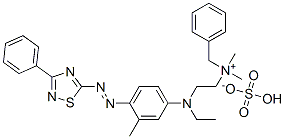 benzyl[2-[ethyl[4-[(3-phenyl-1,2,4-thiadiazol-5-yl)azo]-m-tolyl]amino]ethyl]dimethylammonium hydrogen sulphate CAS#: 85187-93-5