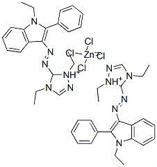 bis[1,4-diethyl-5-[(1-ethyl-2-phenyl-1H-indol-3-yl)azo]-1H-1,2,4-triazolium] tetrachlorozincate(2-) CAS#: 85392-70-7