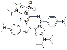 bis[5-(diisopropylamino)-2-[[4-(dimethylamino)phenyl]azo]-3-methyl-1,3,4-thiadiazolium] tetrachlorozincate(2-) CAS#: 81921-77-9