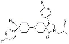cis-8-[4-cyano-4-(4-fluorophenyl)cyclohexyl]-1-(4-fluorophenyl)-alpha-methyl-4-oxo-1,3,8-triazaspiro[4.5]decane-3-propiononitrile CAS#: 83898-66-2