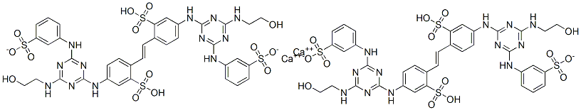 dicalcium hydrogen -4,4'-bis[[4-[(2-hydroxyethyl)amino]-6-[(3-sulphonatophenyl)amino]-1,3,5-triazin-2-yl]amino]stilbene-2,2'-disulphonate CAS#: 84681-96-9