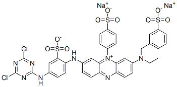 dihydrogen 3-[[4-[(4,6-dichloro-1,3,5-triazin-2-yl)amino]-2-sulphonatophenyl]amino]-7-[ethyl[(3-sulphonatophenyl)methyl]amino]-5-(4-sulphonatophenyl)phenazinium, disodium salt CAS#: 83949-27-3