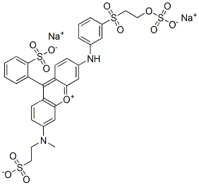 dihydrogen 3-[methyl(2-sulphonatoethyl)amino]-6-[[3-[[2-(sulphonatooxy)ethyl]sulphonyl]phenyl]amino]-9-(2-sulphonatophenyl)xanthylium , sodium salt CAS#: 85567-12-0