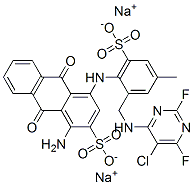 disodium 1-amino-4-[[2-[[(5-chloro-2,6-difluoro-4-pyrimidinyl)amino]methyl]-4-methyl-6-sulphonatophenyl]amino]-9,10-dihydro-9,10-dioxoanthracene-2-sulphonate CAS#: 84100-74-3