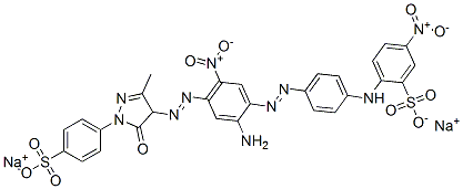 disodium 2-[[4-[[2-amino-4-[[4,5-dihydro-3-methyl-5-oxo-1-(4-sulphonatophenyl)-1H-pyrazol-4-yl]azo]-5-nitrophenyl]azo]phenyl]amino]-5-nitrobenzenesulphonate CAS#: 85959-27-9