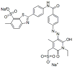 disodium 2-[4-[[4-[[1-ethyl-1,6-dihydro-2-hydroxy-4-methyl-6-oxo-5-(sulphonatomethyl)-3-pyridyl]azo]benzoyl]amino]phenyl]-6-methylbenzothiazole-7-sulphonate CAS#: 85896-04-4