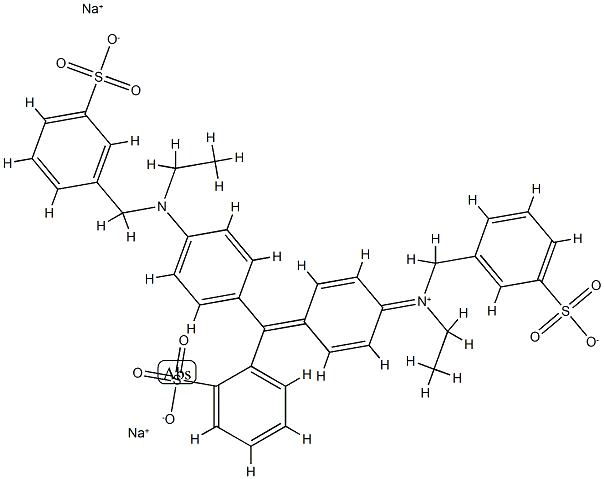 disodium 2-[[4-[ethyl-[(3-sulfonatophenyl)methyl]amino]phenyl]-[4-[eth yl-[(3-sulfonatophenyl)methyl]azaniumylidene]-1-cyclohexa-2,5-dienylid ene]methyl]benzenesulfonate CAS#: 83155-13-9