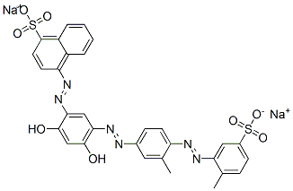 disodium 4-[[2,4-dihydroxy-5-[[3-methyl-4-[(2-methyl-5-sulphonatophenyl)azo]phenyl]azo]phenyl]azo]naphthalene-1-sulphonate CAS#: 85631-84-1