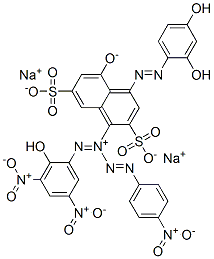 disodium 4-[(2,4-dihydroxyphenyl)azo]-5-hydroxynaphthalene-2,7-disulphonate, mono[(p-nitrophenyl)azo] mono[(2-hydroxy-3,5-dinitrophenyl)azo] derivative CAS#: 84195-79-9
