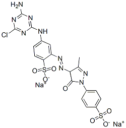 disodium 4-[(4-amino-6-chloro-1,3,5-triazin-2-yl)amino]-2-[[4,5-dihydro-3-methyl-5-oxo-1-(4-sulphonatophenyl)-1H-pyrazol-4-yl]azo]benzenesulphonate CAS#: 84100-05-0