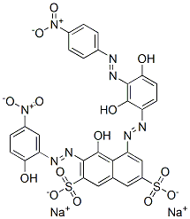 disodium 5-[[2,4-dihydroxy-3-[(4-nitrophenyl)azo]phenyl]azo]-4-hydroxy-3-[(2-hydroxy-5-nitrophenyl)azo]naphthalene-2,7-disulphonate CAS#: 85959-21-3