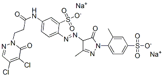 disodium 5-[[3-(4,5-dichloro-6-oxo-6H-pyridazin-1-yl)-1-oxopropyl]amino]-2-[[4,5-dihydro-3-methyl-1-(2-methyl-4-sulphonatophenyl)-5-oxo-1H-pyrazol-4-yl]azo]benzenesulphonate CAS#: 85959-07-5