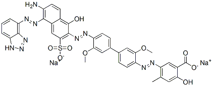 disodium 5-[[4'-[[6-amino-5-(1H-benzotriazol-4-ylazo)-1-hydroxy-3-sulphonato-2-naphthyl]azo]-3,3'-dimethoxy[1,1'-biphenyl]-4-yl]azo]-4-methylsalicylate CAS#: 85153-20-4