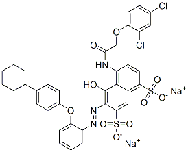 disodium 6-[[2-(4-cyclohexylphenoxy)phenyl]azo]-4-[[(2,4-dichlorophenoxy)acetyl]amino]-5-hydroxynaphthalene-1,7-disulphonate CAS#: 83027-51-4