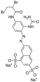 disodium 7-[[2-[(aminocarbonyl)amino]-4-[(2,3-dibromo-1-oxopropyl)amino]phenyl]azo]naphthalene-1,3-disulphonate CAS#: 89923-51-3