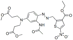 ethyl 2-[[2-(acetylamino)-4-[bis(3-methoxy-3-oxopropyl)amino]phenyl]azo]-5-nitro-3-thenoate CAS#: 83968-53-0