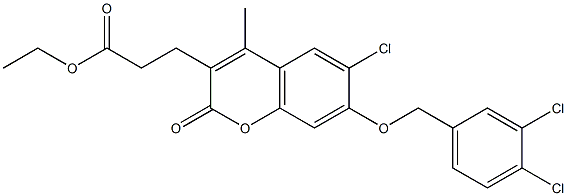 ethyl 3-[6-chloro-7-[(3,4-dichlorophenyl)methoxy]-4-methyl-2-oxochromen-3-yl]propanoate CAS#: 840515-08-4