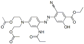 ethyl 4-[[4-[bis[2-(acetyloxy)ethyl]amino]-2-[(1-oxopropyl)amino]phenyl]azo]-5-cyanosalicylate CAS#: 85169-12-6