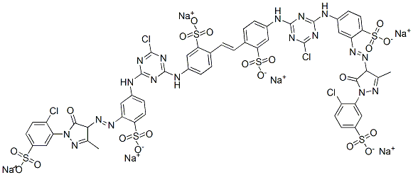 hexasodium 4,4'-bis[[4-chloro-6-[[3-[[1-(2-chloro-5-sulphonatophenyl)-4,5-dihydro-3-methyl-5-oxo-1H-pyrazol-4-yl]azo]-4-sulphonatophenyl]amino]-1,3,5-triazin-2-yl]amino]stilbene-2,2'-disulphonate CAS#: 85959-11-1