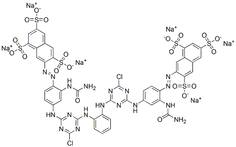 hexasodium 7,7'-[1,2-phenylenebis[imino(6-chloro-1,3,5-triazine-4,2-diyl)imino[2-[(aminocarbonyl)amino]-4,1-phenylene]azo]]bis(naphthalene-1,3,6-trisulphonate) CAS#: 84051-90-1