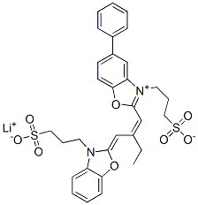 hydrogen 5-phenyl-3-(3-sulphonatopropyl)-2-[2-[[3-(3-sulphonatopropyl)-3H-benzoxazol-2-ylidene]methyl]but-1-enyl]benzoxazolium, lithium salt CAS#: 81424-68-2